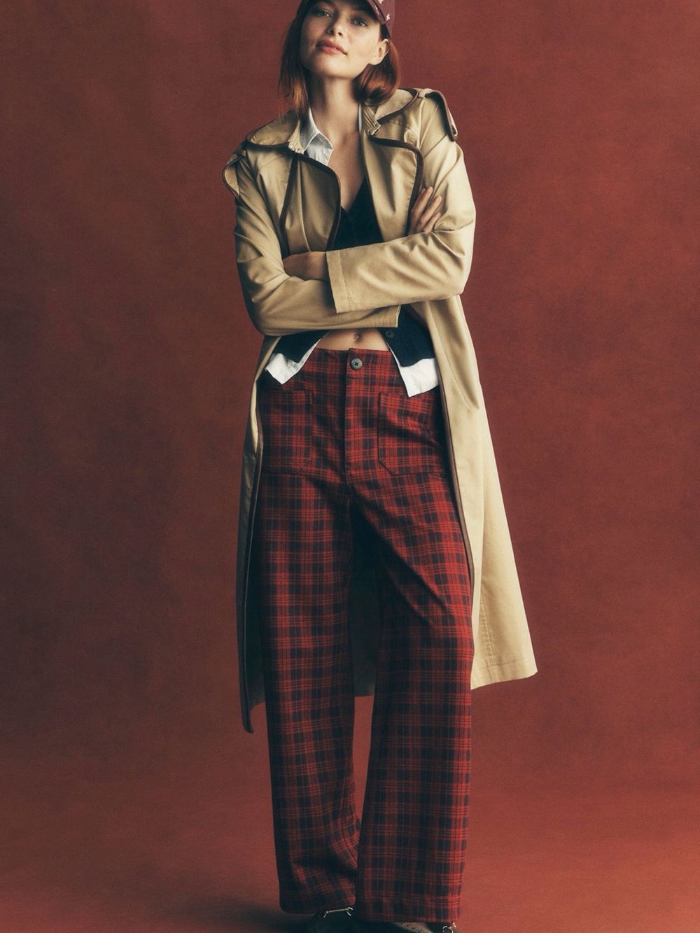 The Colette Full-Length Tartan Plaid Pants by Maeve